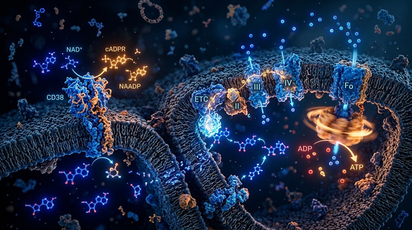 CD38 Enzyme NAD+ Consumption and Mitochondrial Electron Transport Chain